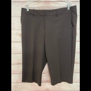 EUC Worthington Modern Fit 16P  Women's Brown Wide Leg Capri Crop Pants Dressy
